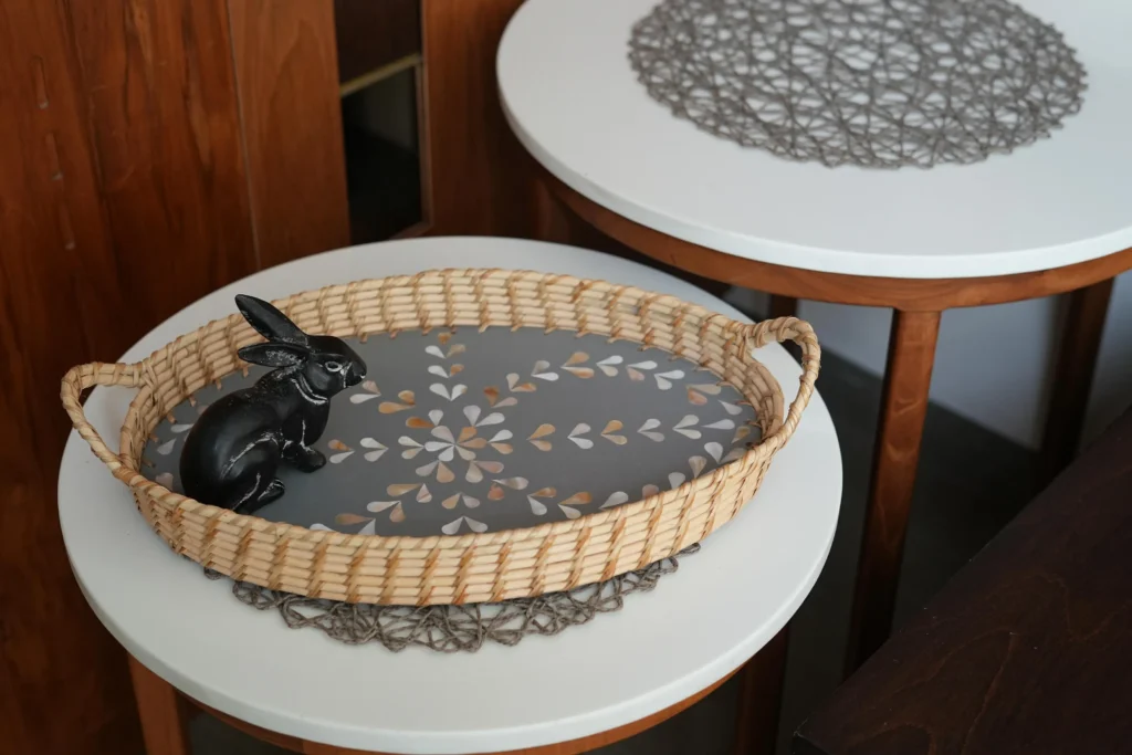 cane tray with MDF resin work for table decor