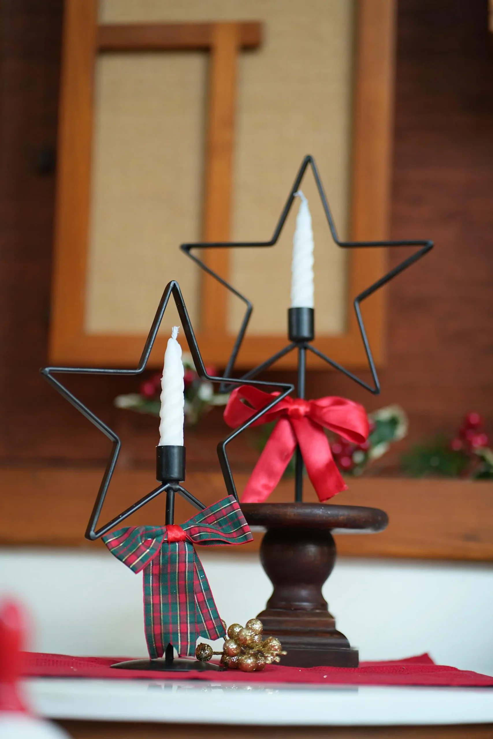 star shaped candle stands from home decor store in kerala