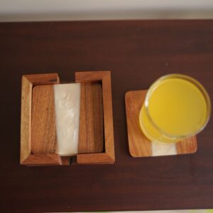 wood and resin coasters