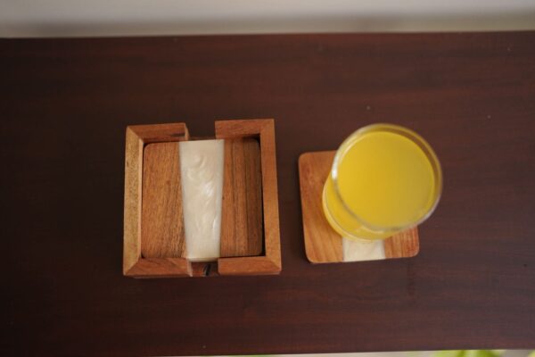 wood and resin coasters